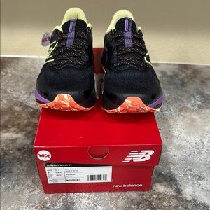 New Balance Black and Purple Athletic Shoes with Cushioned Midsole